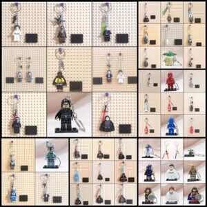 Minifigure Keychain Custom Star Wars w/Charms Luke Skywalker Ahsoka Darth Vader+